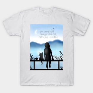 Blue stillness - Two dreamers watching the sunrise T-Shirt